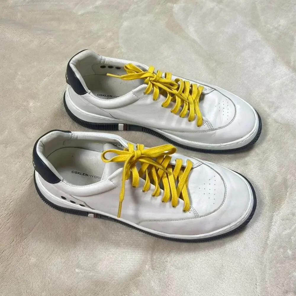 Osklen mens white leather low top